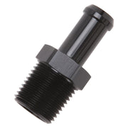 Edelbrock Hose End Straight 1/2In NPT to 1/2In Barb Black Anodize Edelbrock Fittings