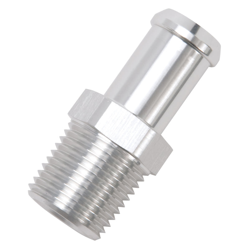 Edelbrock Hose End Straight 1/2In NPT to 5/8In Barb Clear Anodize Edelbrock Fittings