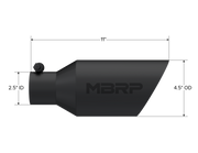 MBRP Universal Dual Wall Angle Rolled End Tip 4-1/2in OD / 2-1/2in Inlet / 11in Length - Black MBRP Tips