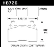 Hawk 2014 Chevrolet Corvette HPS 5.0 Front Brake Pads Hawk Performance Brake Pads - Performance