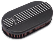 Edelbrock Air Cleaner Classic Series Oval Aluminum Top Cloth Element 17 5In X 9 35In X 3 9In Black Edelbrock Air Filters - Universal Fit