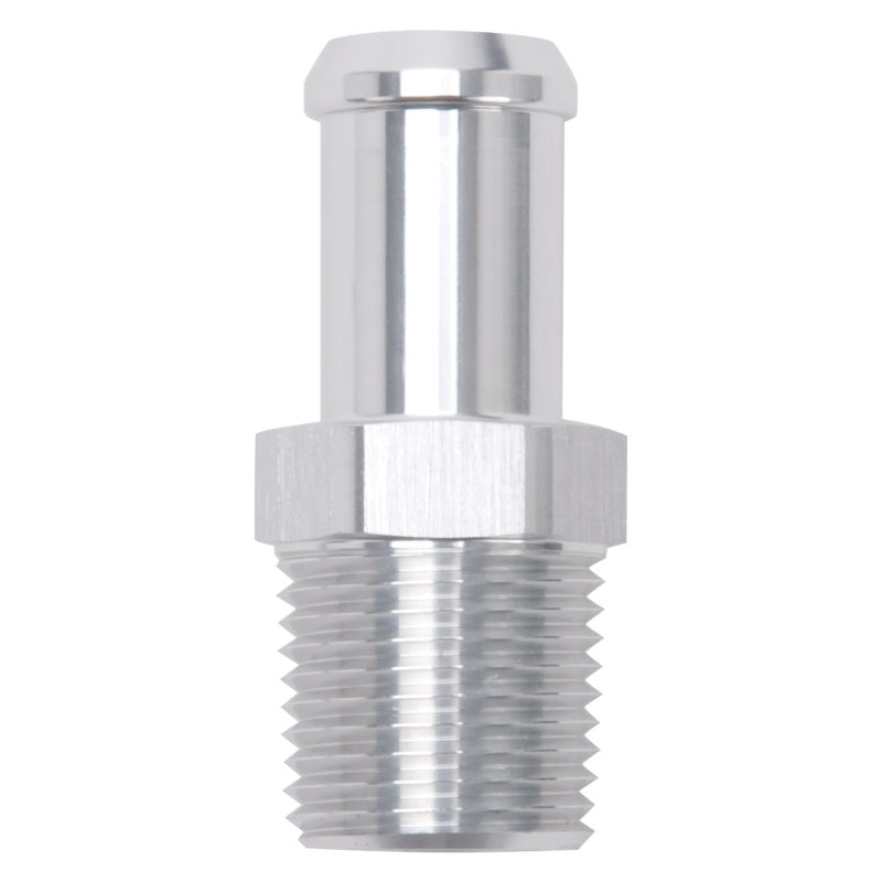 Edelbrock Hose End Straight 1/2In NPT to 5/8In Barb Clear Anodize Edelbrock Fittings