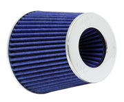 K&N Universal Air Filter Chrome Round Tapered Blue - 4in Flange ID x 1.125in Flange Length x 5.5in H K&N Engineering Air Filters - Universal Fit