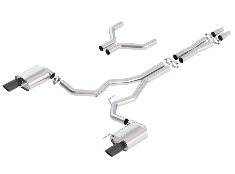Borla Atak Cat-Back 15-17 Ford Mustang GT 5.0L V8 MT/AT 3in pipe 4in Black Chrome Tips Borla Catback