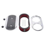 Edelbrock Air Cleaner Elite II Oval Dual-Quad Carbs 2 5In Red Element Polished Edelbrock Air Filters - Universal Fit