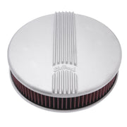 Edelbrock Air Cleaner Classic Series Round Aluminum Top Cloth Element 14In Dia X 3 9In Satin Edelbrock Air Filters - Universal Fit