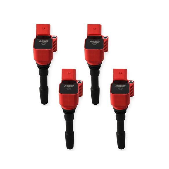 MSD Ignition Coil - Blaster Series - VW / Audi 1.8L/2.0L Engines - Red - 4-Pack 87164 MSD Autoparts