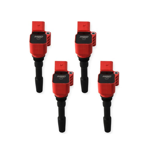 MSD Ignition Coil - Blaster Series - VW / Audi 1.8L/2.0L Engines - Red - 4-Pack 87164 MSD Autoparts