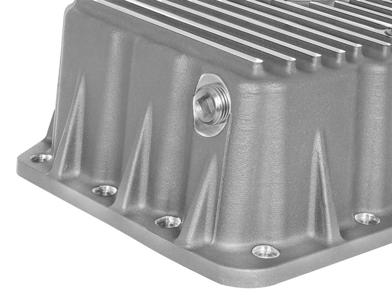 aFe Street Series Engine Oil Pan Raw w/ Machined Fins; 11-17 Ford Powerstroke V8-6.7L (td) aFe Diff Covers