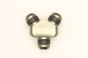 DeatschWerks 8AN Male Flare + 8AN Male Flare To 8AN Male Flare Y-Block Fitting DeatschWerks Distribution Blocks