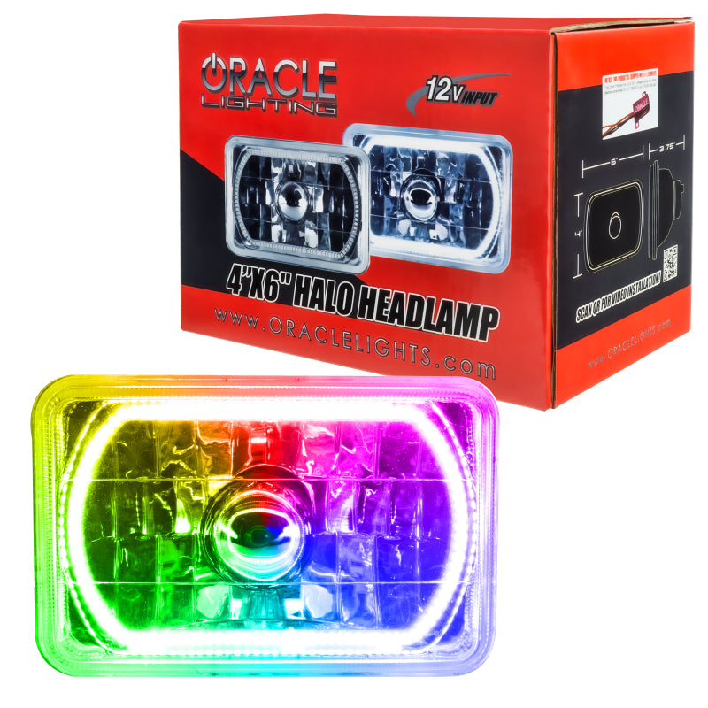 Oracle Pre-Installed Lights 4x6 IN. Sealed Beam - ColorSHIFT Halo ORACLE Lighting Headlights