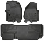 Husky Liners 2012.5 Ford SD Super Cab WeatherBeater Combo Black Floor Liners (w/o Manual Trans Case) Husky Liners Floor Mats - Rubber