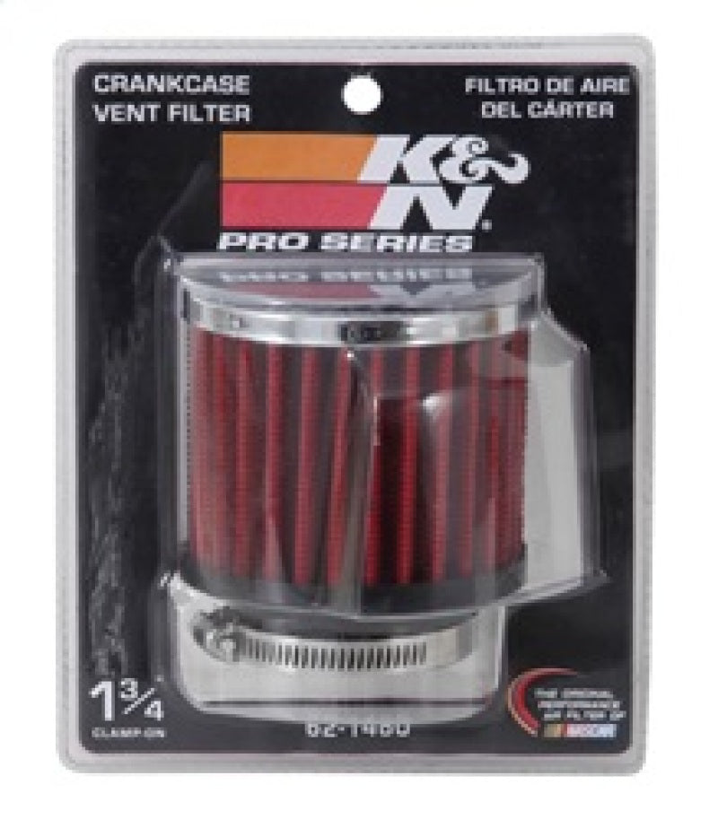 K&N 1.75in Flange ID x 3in OD x 2.5in H Chrome Finish Rubber Base Crankcase Vent Filter K&N Engineering Air Filters - Universal Fit
