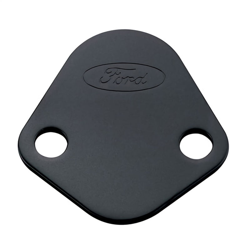 Ford Racing Fuel Pump Block Off Plate - Black Crinkle Finish w/ Ford Oval Ford Racing Block Off Plates
