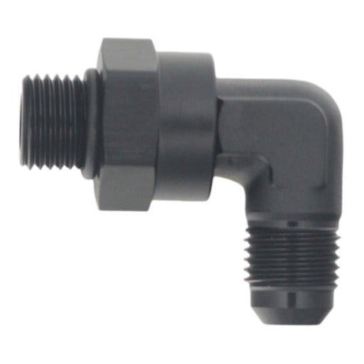 DeatschWerks 6AN ORB Male Swivel to 90-Degree 6AN Male Flare - Anodized Matte Black DeatschWerks Fittings