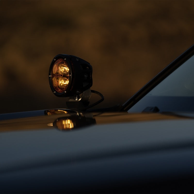 Rigid Industries 360-Series 4in Fog w/ Amber PRO Lens - White (Pair) Rigid Industries Light Bars & Cubes