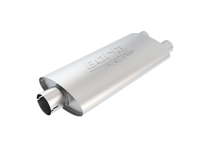 Borla Universal Center/Dual Oval 3in In/2.25in Out 19in x 4in x 9.5in Notched PRO-XS Muffler Borla Muffler