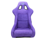 NRG FRP Bucket Seat PRISMA Edition W/ pearlized Back Purple Alcantara - Large NRG Race Seats