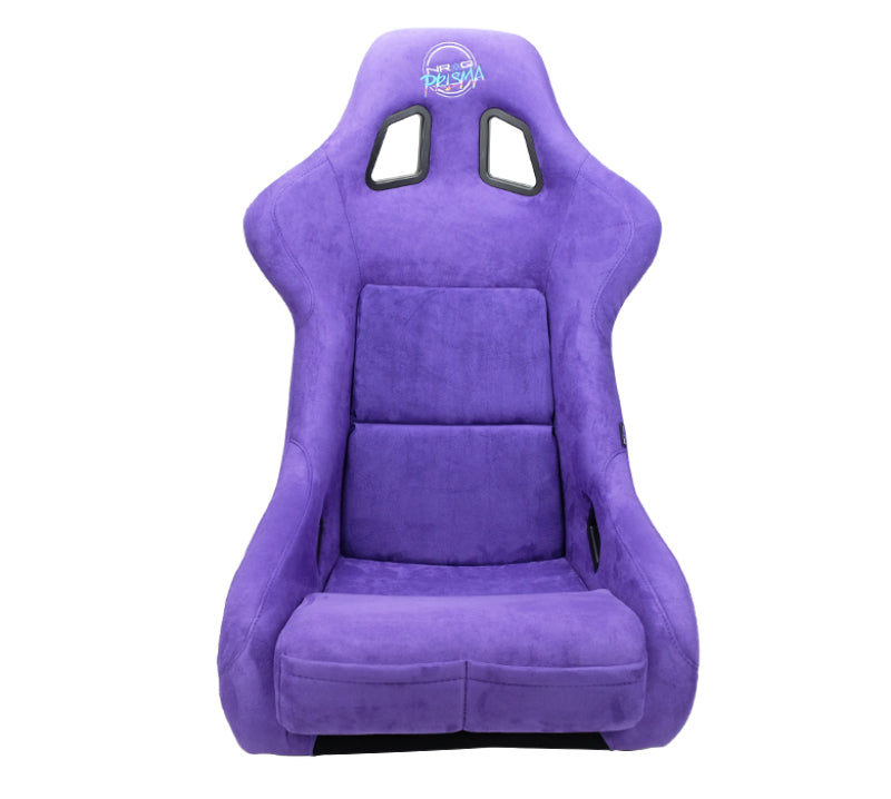 NRG FRP Bucket Seat PRISMA Edition W/ pearlized Back Purple Alcantara - Large NRG Race Seats