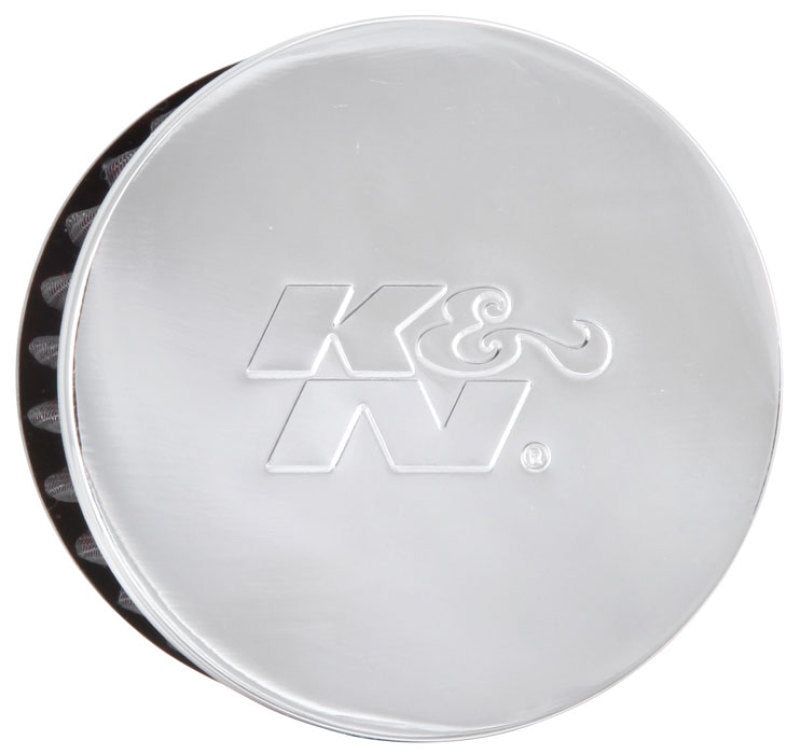 K&N 1.5in Flange ID x 3in OD x 2.5in H Chrome Finish Rubber Base Crankcase Vent Filter K&N Engineering Air Filters - Universal Fit