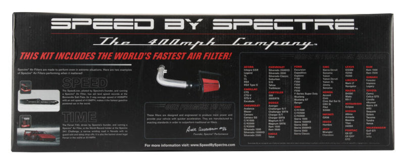 Spectre 97-03 Ford Expedition V8-4.6/5.4L F/I Air Intake Kit - Polished w/Red Filter Spectre Cold Air Intakes