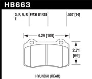 Hawk 10 Hyundai Genesis Coupe (Track w/ Brembo Breaks) HPS Street 14mm Rear Brake Pads Hawk Performance Brake Pads - Performance