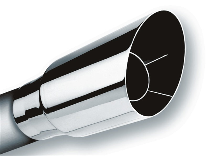Borla Universal Polished Tip Single Round Angle-Cut (inlet 2 1/2in. Outlet 3 1/2in) *NO Returns* Borla Tips