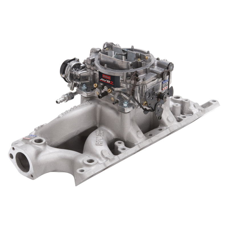 Edelbrock Manifold And Carb Kit Performer RPM Air-Gap Small Block Ford 289-302 Natural Finish Edelbrock Intake Manifolds