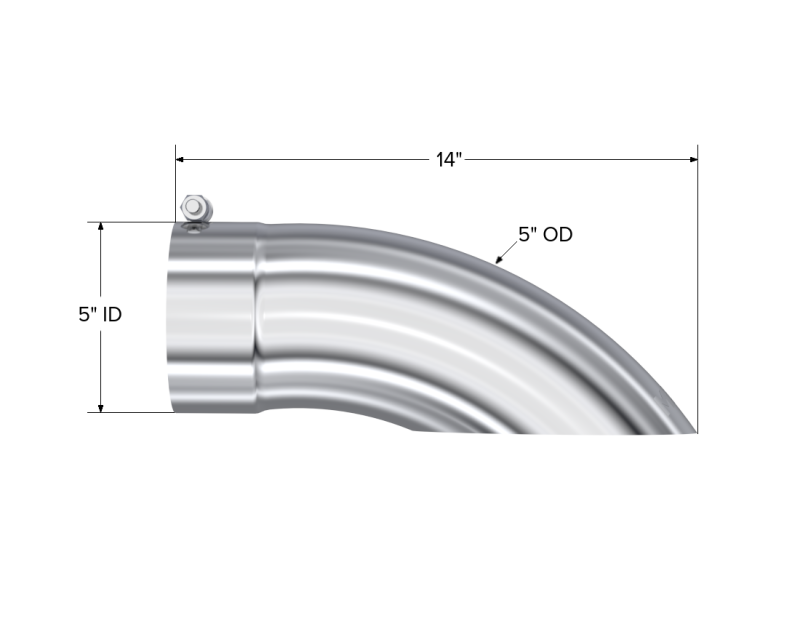 MBRP Universal Tip 5 O.D. Turn Down 5 inlet 14 length MBRP Steel Tubing