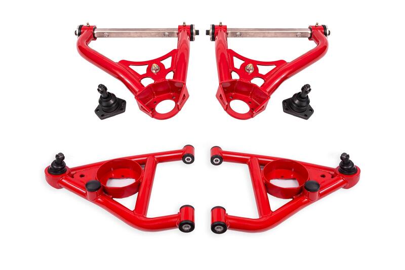 BMR 67-69 GM F-Body / 68-74 X-Body Non-Adj. Upper & Lower A-Arms (Polyurethane) - Red BMR Suspension Control Arms
