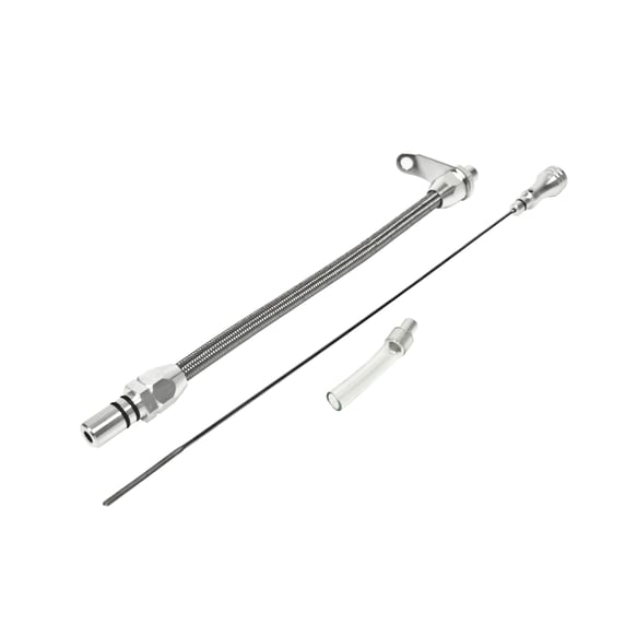 B&M Auto Transmission Dipstick & Tube - Billet Aluminum/Stainless Steel Braided 22166