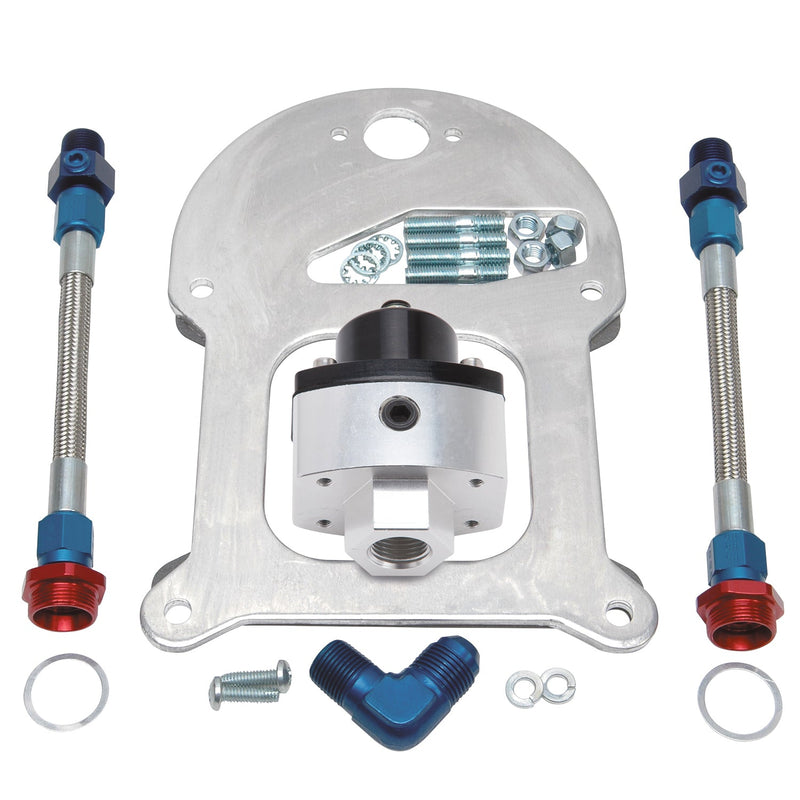 Fuel Pressure Regulator Kit - Single Regulator, Dual Outlet, Standard-Flange EDELBROCK Autoparts