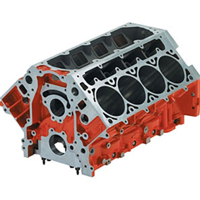 GM Performance LSX376, Bare Block, 4.065 in Bore, 9.240 Deck, Standard Main, 6-Bolt Main, 1 Piece Seal, 6-Bolt Head, Iron, Orange, GM LS-Series, Each 19417352 C8 CORVETTE