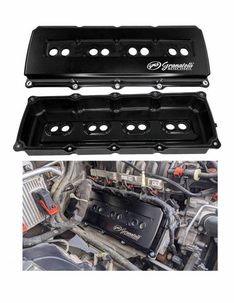 Granatelli Motor SportsÊÊBillet Dodge Hemi Valve Covers 5.7, 6.1, 6.2 & 6.4 Black Anodized GMS