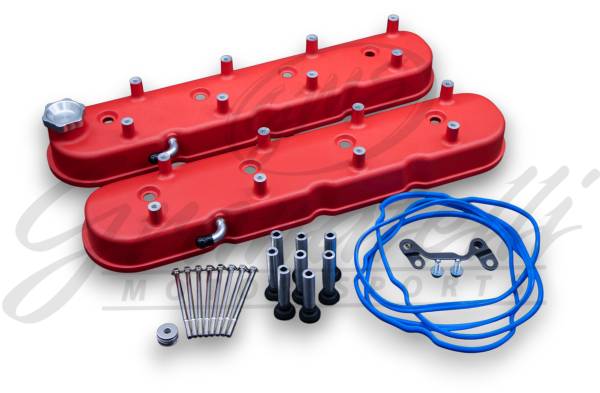 GranatelliÊMotor SportsÊLS Tall Valve Cover Red Wrinkle Finish, 4.8, 5.3, 5.7, 6.0, 6.2, 7.0L, Pair GMS