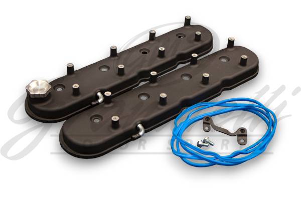 GranatelliÊMotor SportsÊLS Valve Cover with Integral Angled Coil Mounts Black Wrinkle Finish, 4.8, 5.3, 5.7, 6.0, 6.2, 7.0L, Pair GMS