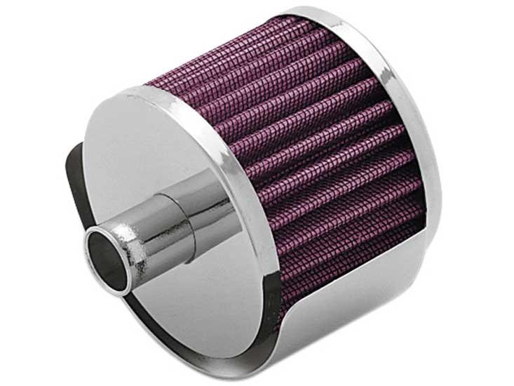 K&N Clamp On Rubber Base Crankcase Vent Filter 0.5in Flange ID 2in OD 1.5in Height