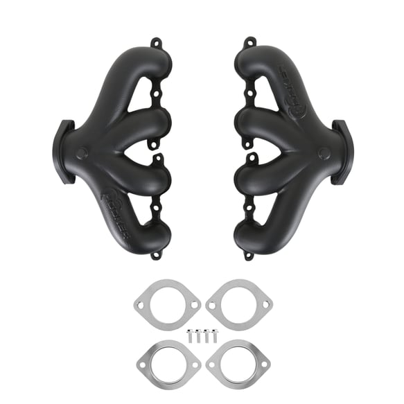 Hooker BlackHeart LS Swap Exhaust Manifolds - Center Dump - Black Ceramic 1 HOOKER BLACKHEART Autoparts