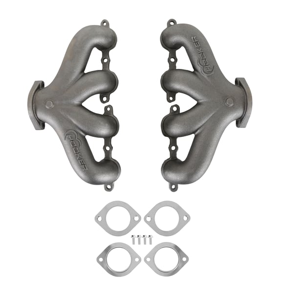 Hooker BlackHeart LS Swap Exhaust Manifolds - Center Dump - Natural Cast 1 HOOKER BLACKHEART Autoparts