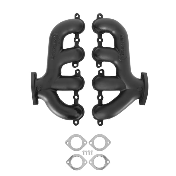 Hooker BlackHeart LS Swap Exhaust Manifolds - Rear Dump - Black 1 HOOKER BLACKHEART Autoparts