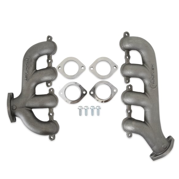 Hooker BlackHeart LS Swap Exhaust Manifolds - Rear Dump SBC Exit - Natural Cast 1 HOOKER BLACKHEART Autoparts