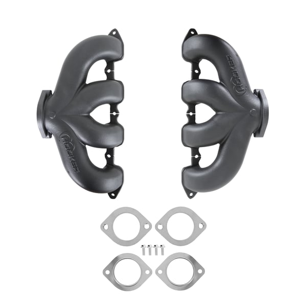 Hooker BlackHeart LT Swap Exhaust Manifolds - Center Dump - Black Ceramic HOOKER