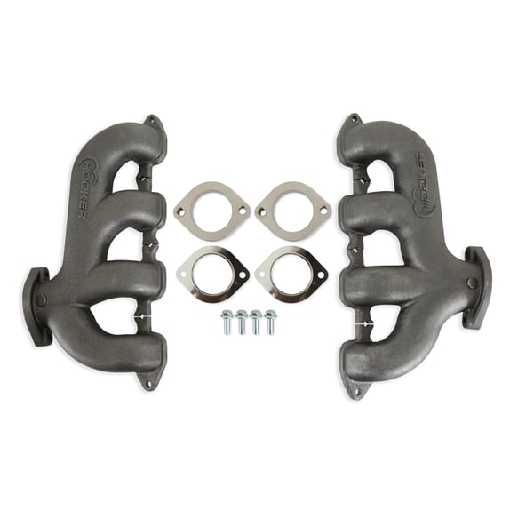 Hooker BlackHeart LT Swap Exhaust Manifolds - Rear Dump - Natural Cast 1
