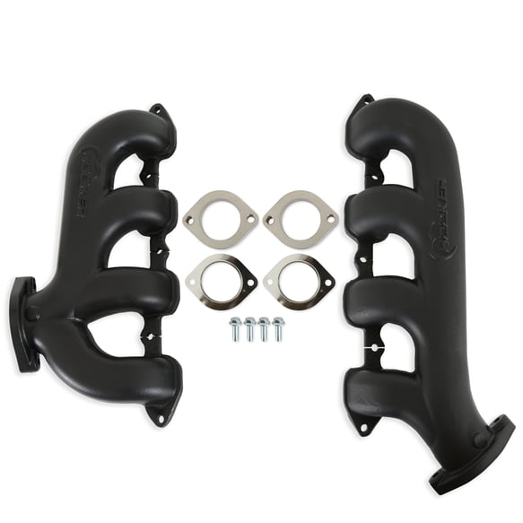 Hooker BlackHeart LT Swap Exhaust Manifolds - Rear Dump SBC Exit - Black 1 HOOKER BLACKHEART Autoparts