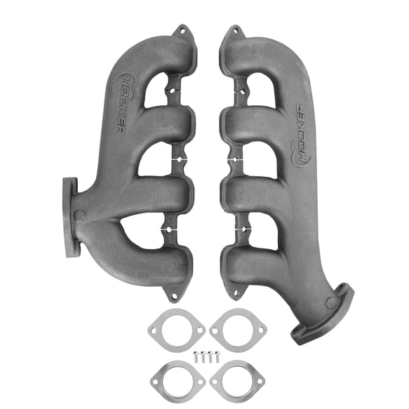 Hooker BlackHeart LT Swap Exhaust Manifolds - Rear Dump SBC Exit - Natural Cast 1 HOOKER BLACKHEART Autoparts