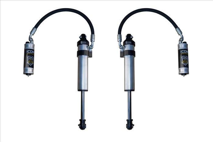 ICON 2003-2024 Toyota 4Runner/2005-2023 Toyota Tacoma/2007-2014 Toyota FJ Cruiser, Front, 2.5 VS Stock Width Remote Reservoir w/ CDCV Secondary Shocks, Pair ICONVEHICLE Autoparts