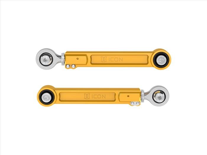 ICON 2022-2024 Toyota Tundra/2023-2024 Toyota Sequoia/2024 Toyota Tacoma/2024 Toyota Land Cruiser 250 Series/2024 Lexus GX550, Rear Billet Upper Link Kit, Gold Anodizing ICONVEHICLE Autoparts