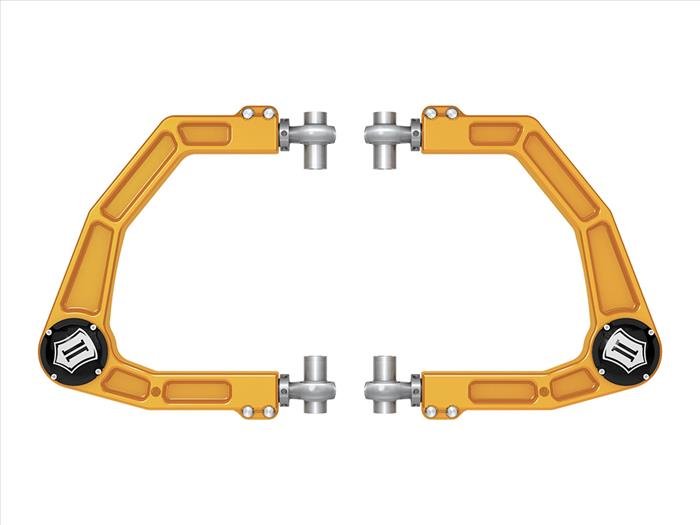 ICON 2024 Toyota Tacoma/2024 Toyota Land Cruiser 250 Series/2024 Lexus GX550, Front, Billet Upper Control Arms w/ Delta Joint Pro, Gold Anodizing ICONVEHICLE Autoparts