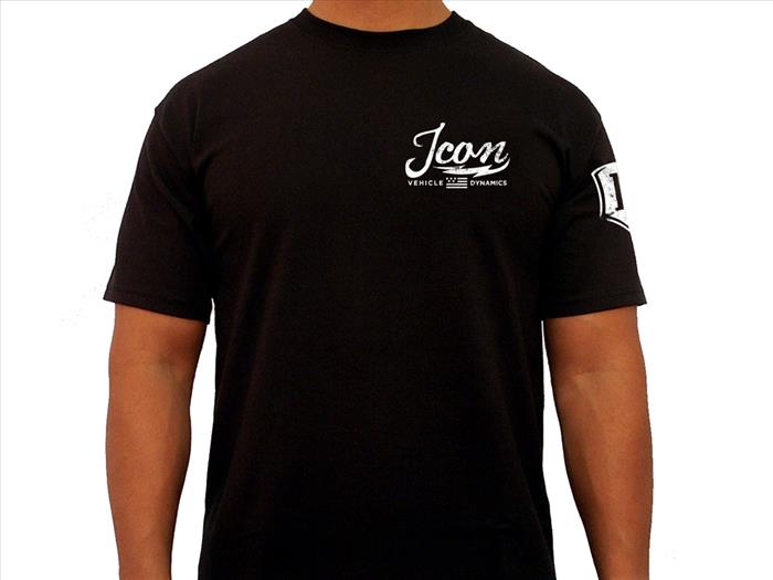 ICON Vintage-Logo Tee Ð Black, Large ICONVEHICLE Autoparts