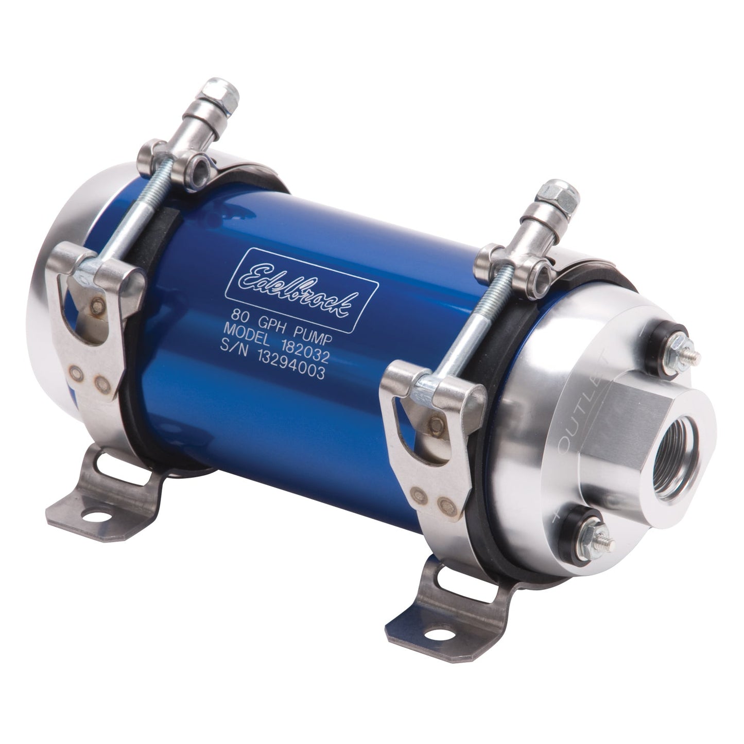 In-Line Blue Electric Fuel Pump - 80 GPH EDELBROCK Autoparts